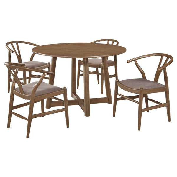 47" Royce Walnut Dining Table (set with 4 chairs)