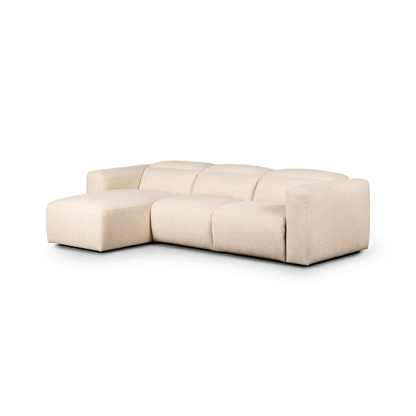 Radley Power Recliner 3-Piece Sectional W/ Chaise Cream