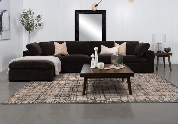 Deep Brown 3 Piece Sectional Sofa