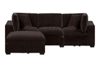 Deep Brown 4 Piece Sectional Sofa