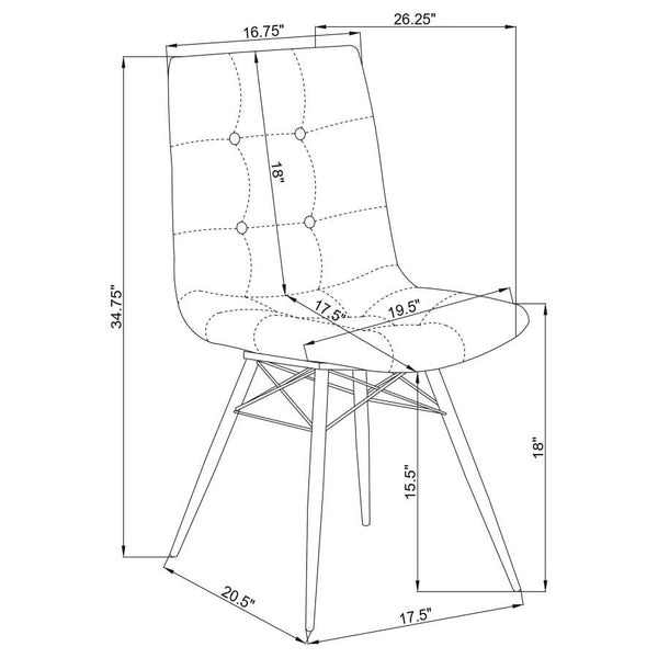 Charcoal Tufted Dining Chairs (Set of 4)