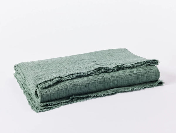 Coyuchi Organic Matelasse Blanket, Juniper