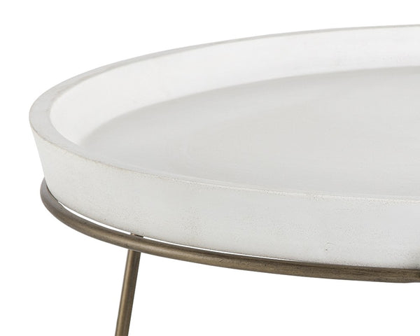 Remi Coffee Table, Aspen and Antique Brass