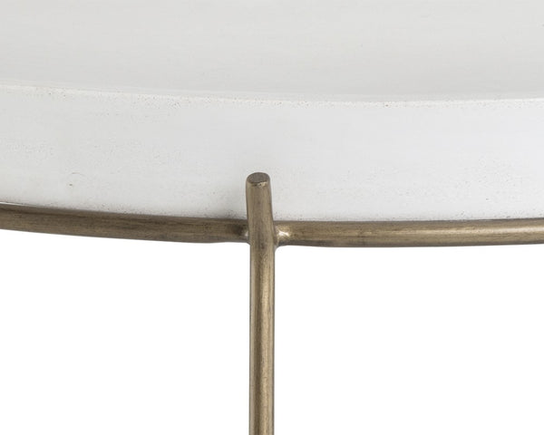 Remi Coffee Table, Aspen and Antique Brass