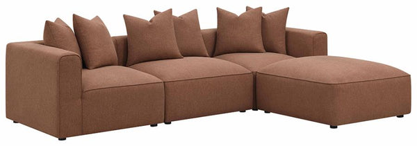 Jenna 3 Piece Sectional, Terracotta