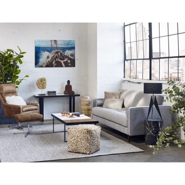 Spotted Goat Fur Pouf
