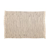 Woven Recycled Cotton Blend Throw, Black and Cream Stripes